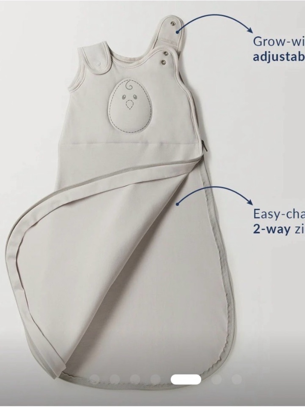 Nested Bean Zen Sack Classic in a neutral beige color Sz 6-15 Months